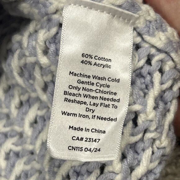 Haven Well Within Sweater Womens Large Open Knit Chunky Turtleneck Lavender New - Picture 6 of 9